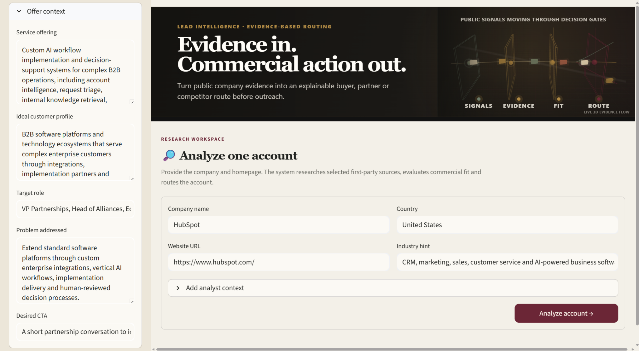 Evidence Route research workspace