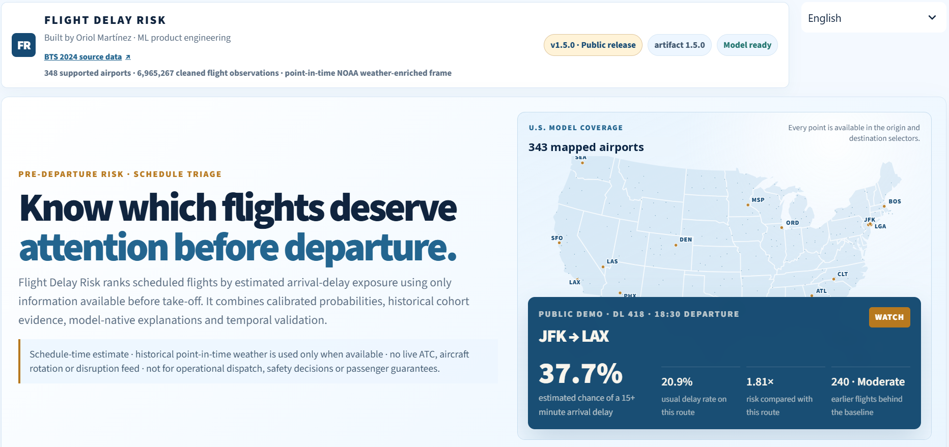 Flight Delay Risk overview