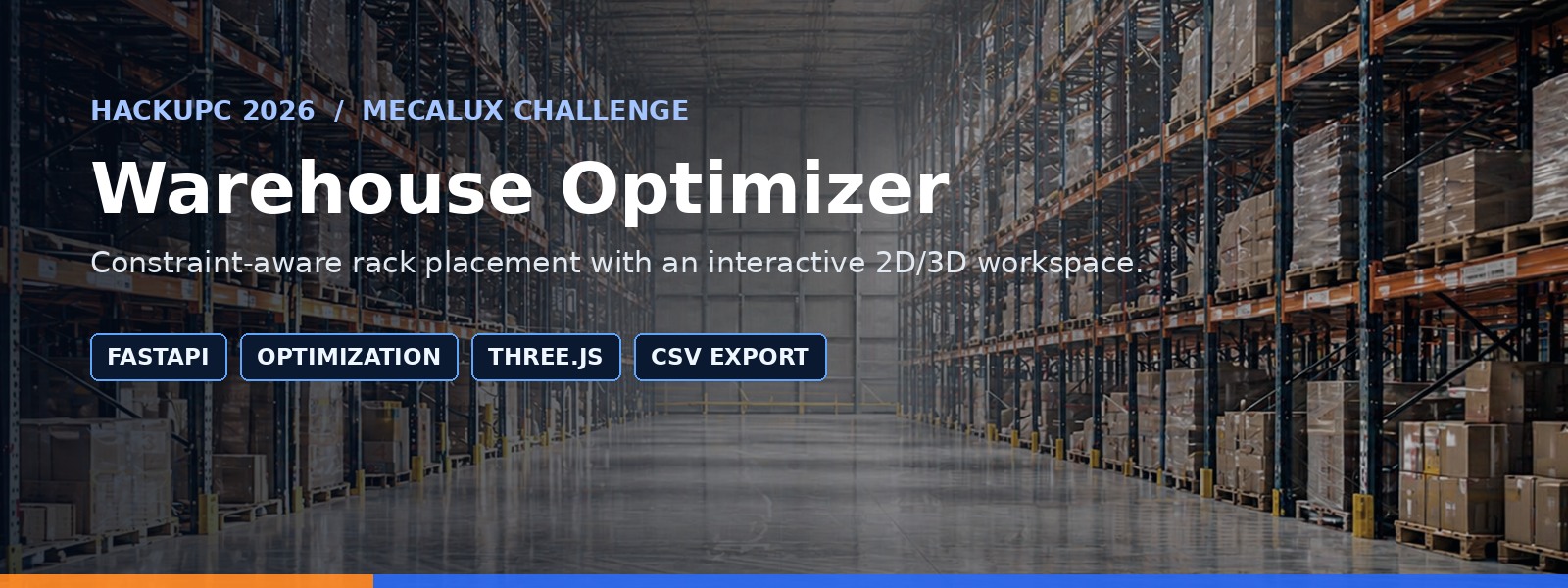 HackUPC 2026 Mecalux Warehouse Optimizer project cover