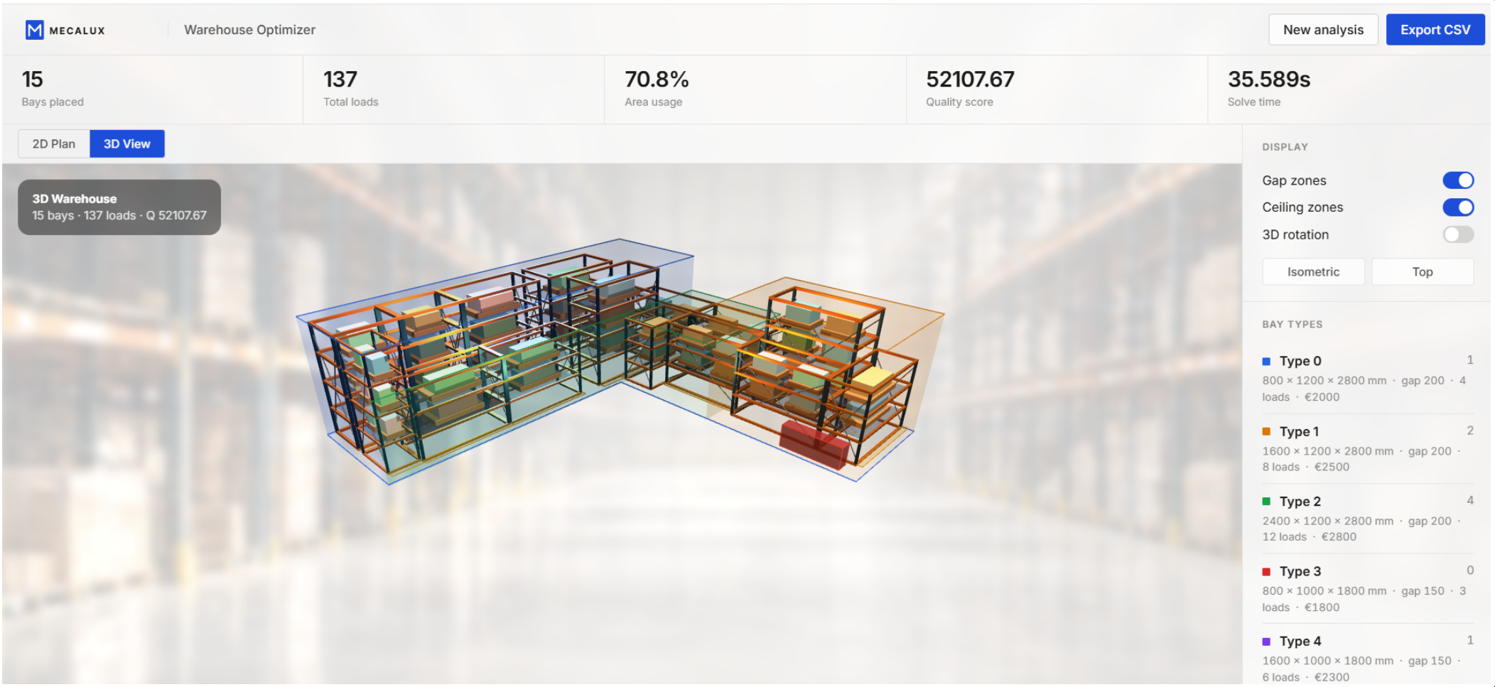 Warehouse Optimizer interactive 3D warehouse visualization